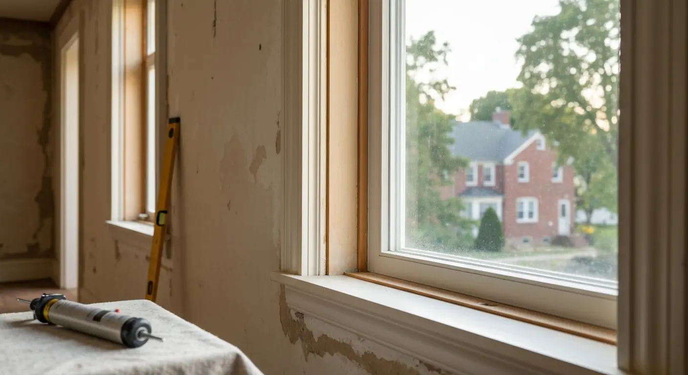 Full frame window replacement in older Pike Creek home