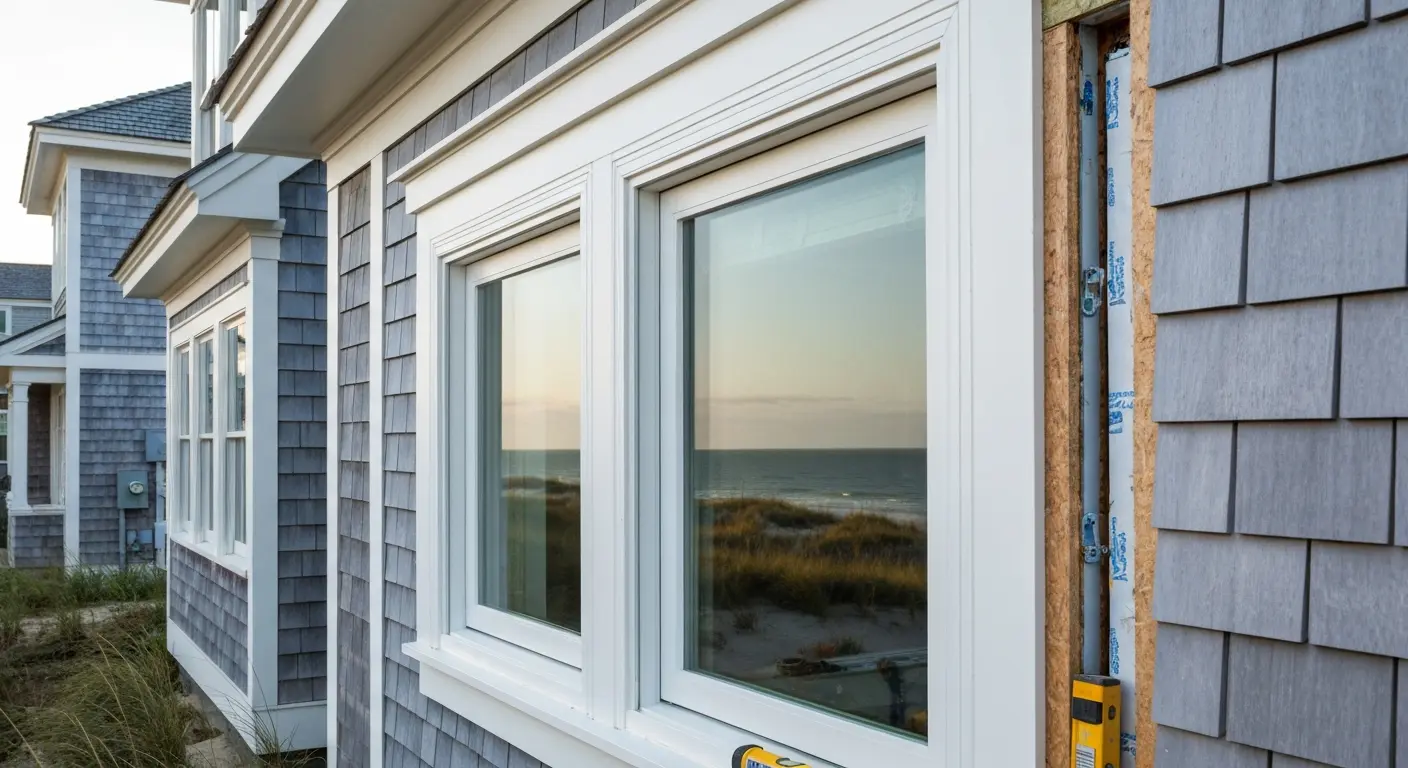 Coastal home window installation near Rehoboth Beach