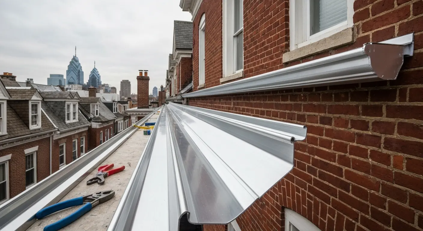 Seamless gutter installation