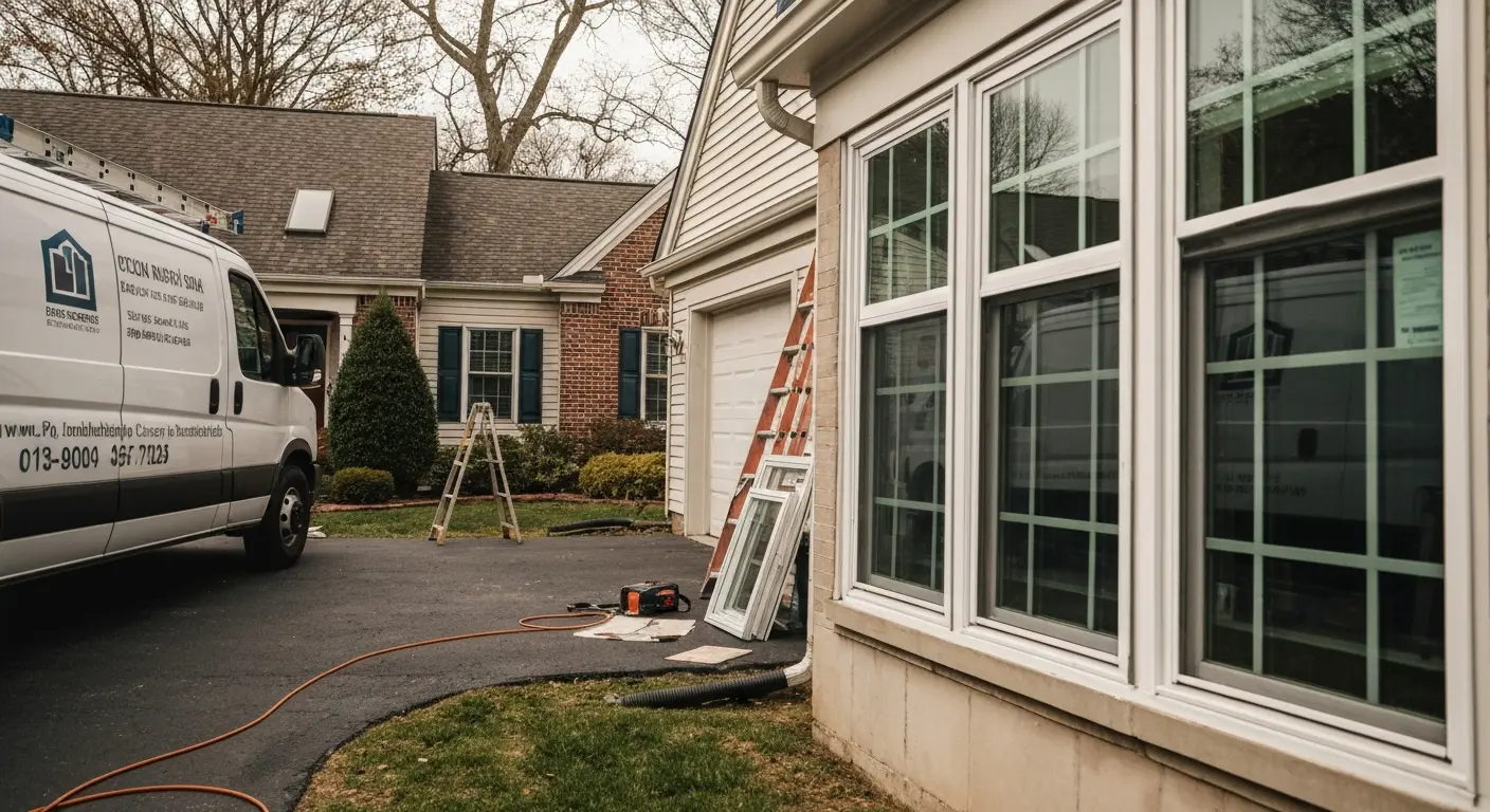 Exton Pennsylvania window installation truck at home