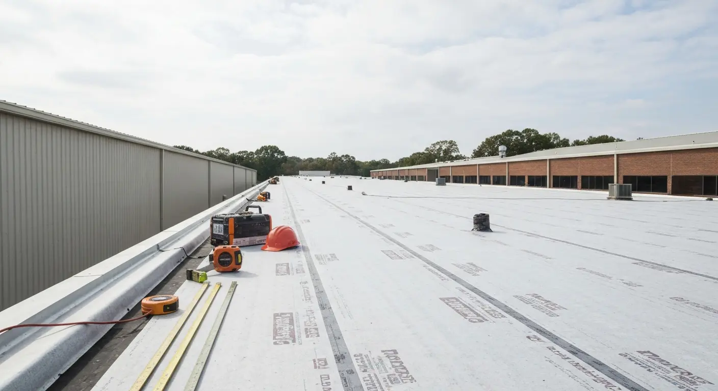 Commercial roof replacement project