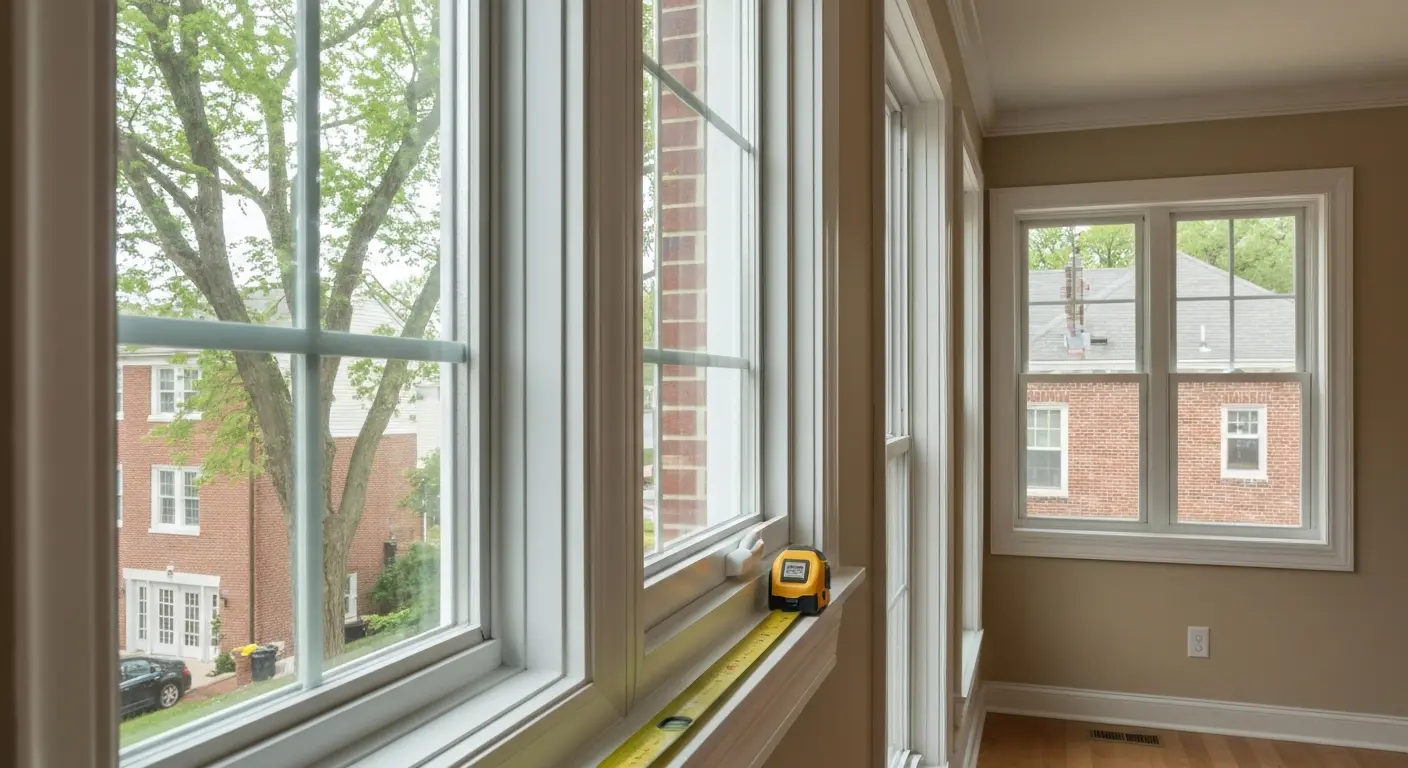 Vinyl window installation in Exton home
