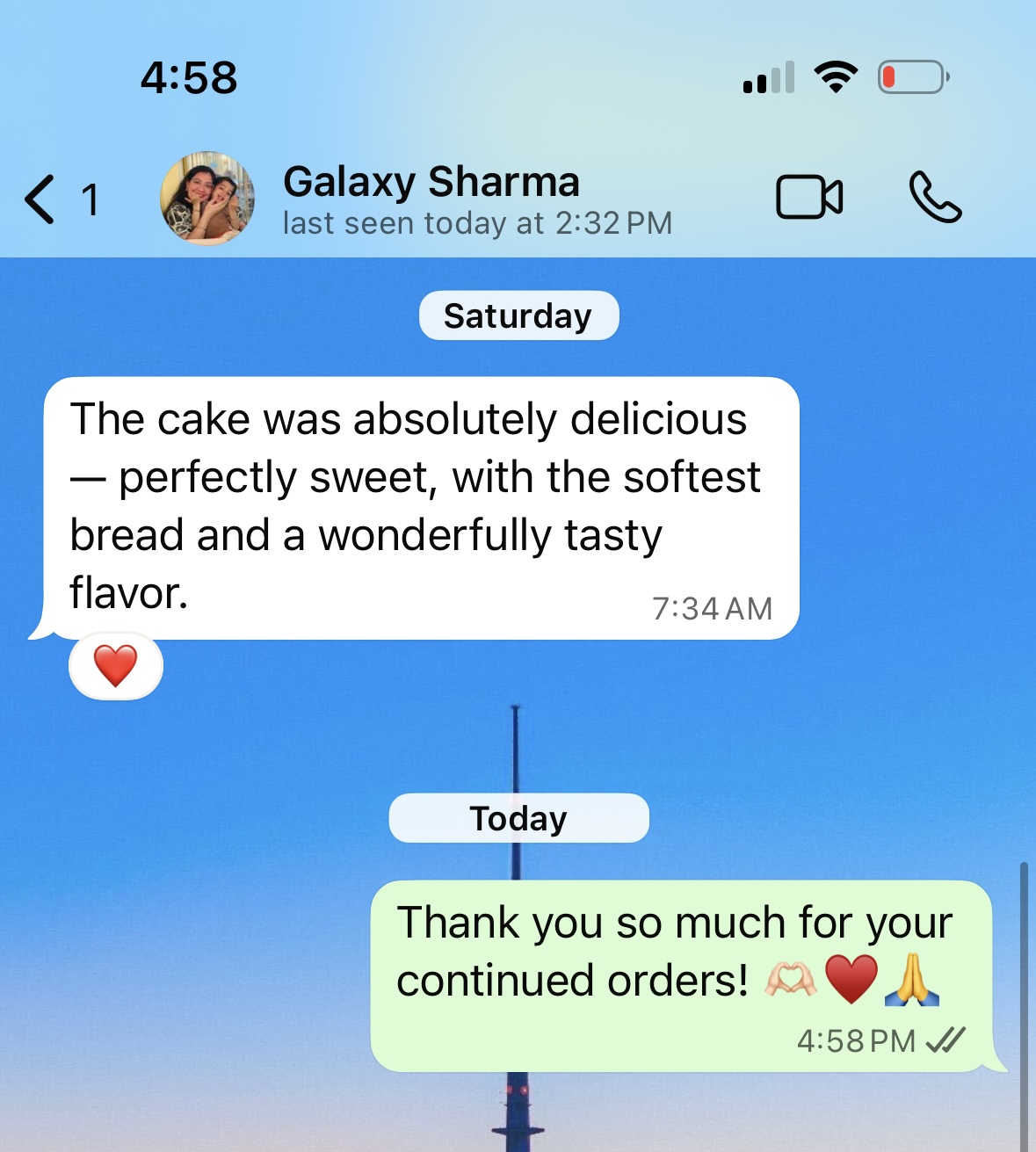 Customer testimonial