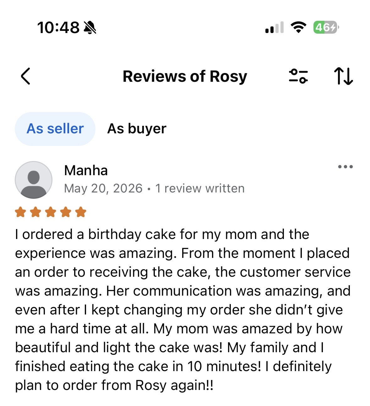 Customer testimonial