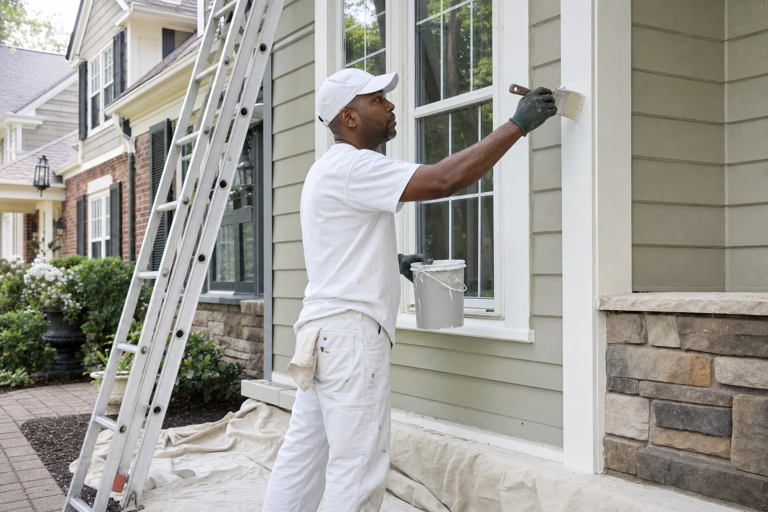 Exterior painting services for a St. Louis home