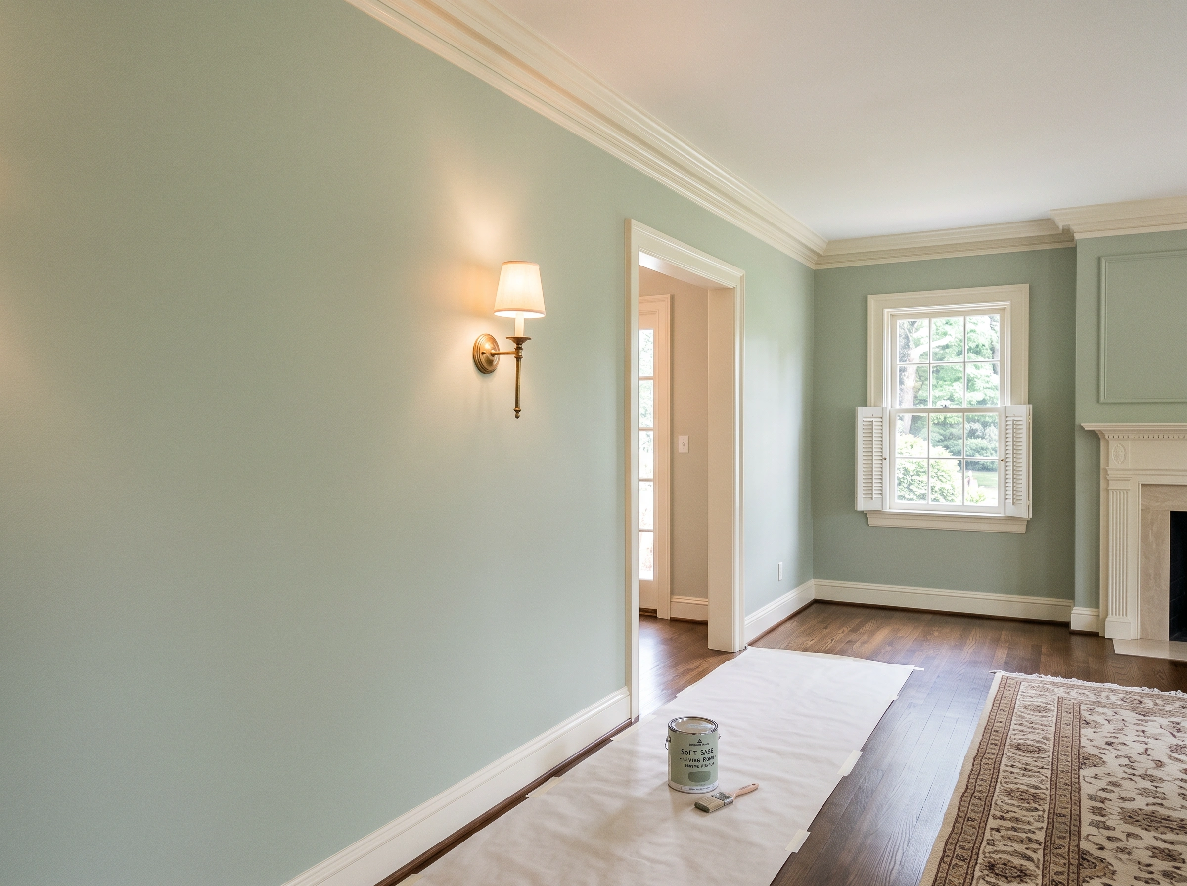 photo of a finished Ladue living room after an interior painting project