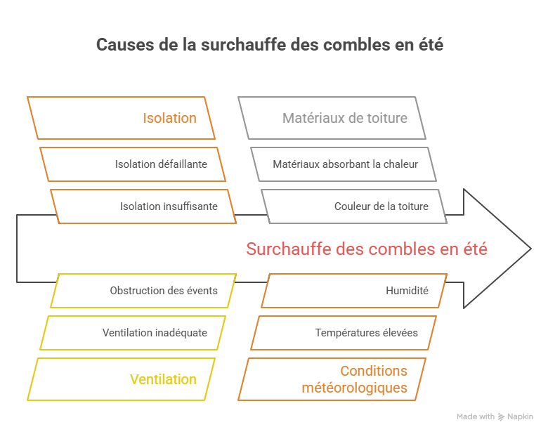 Isolation des combles inefficace en été avec surchauffe et perte de confort thermique