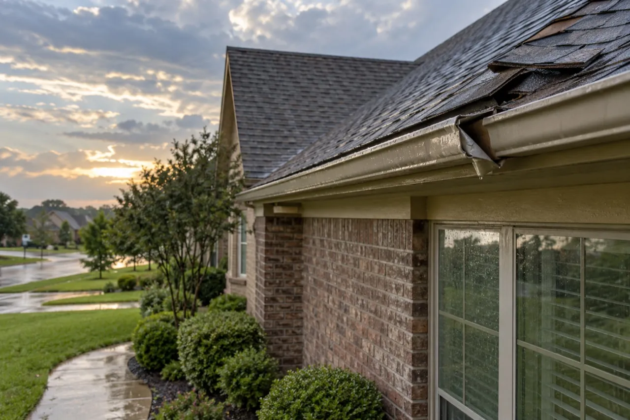 gutter and roof edge concern on a brick Texas home