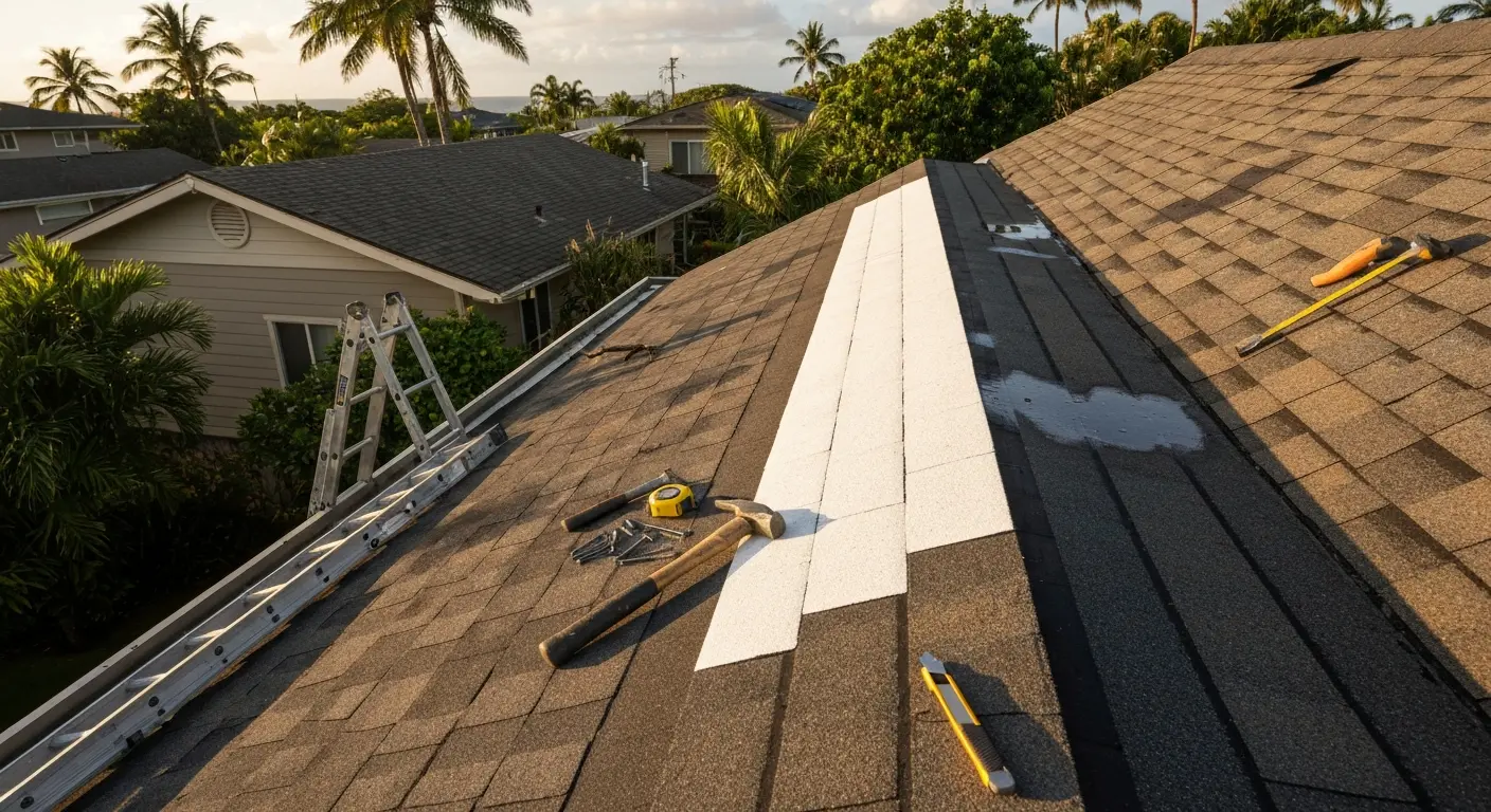 Storm damage roof repair
