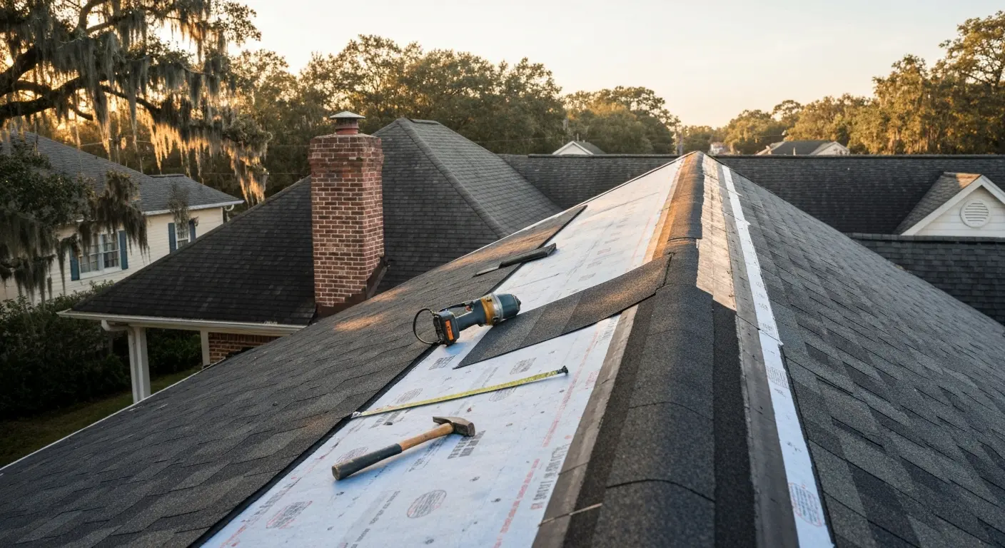 Roof repair work