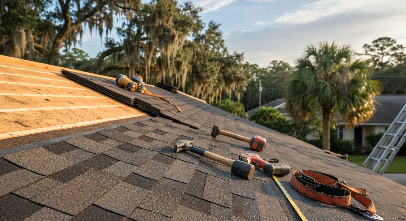 Roof repair work