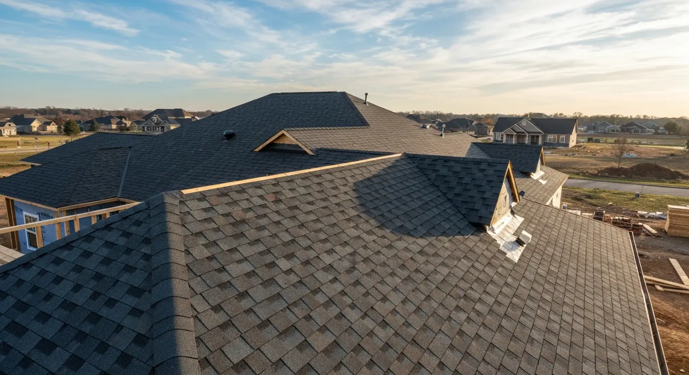 New construction roof installation