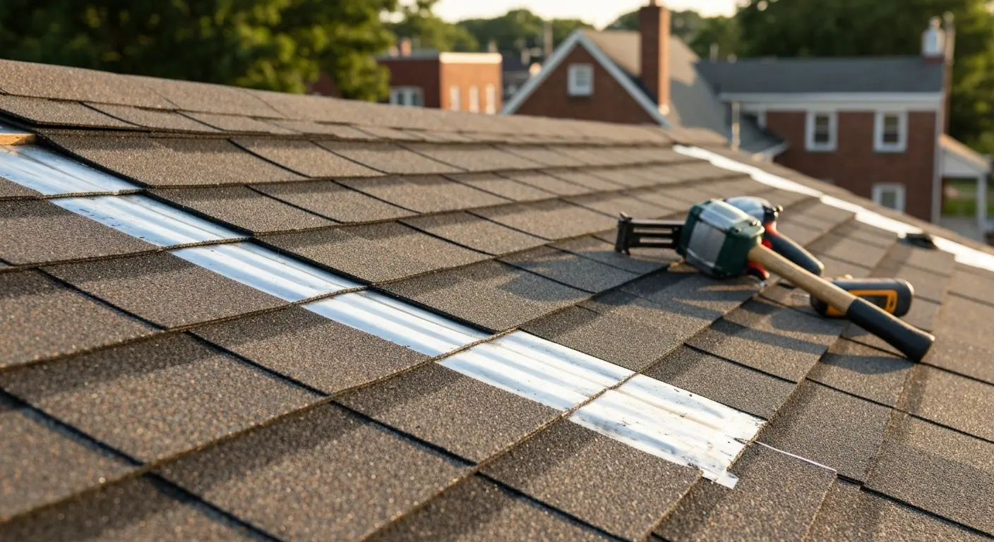 Roof repair closeup