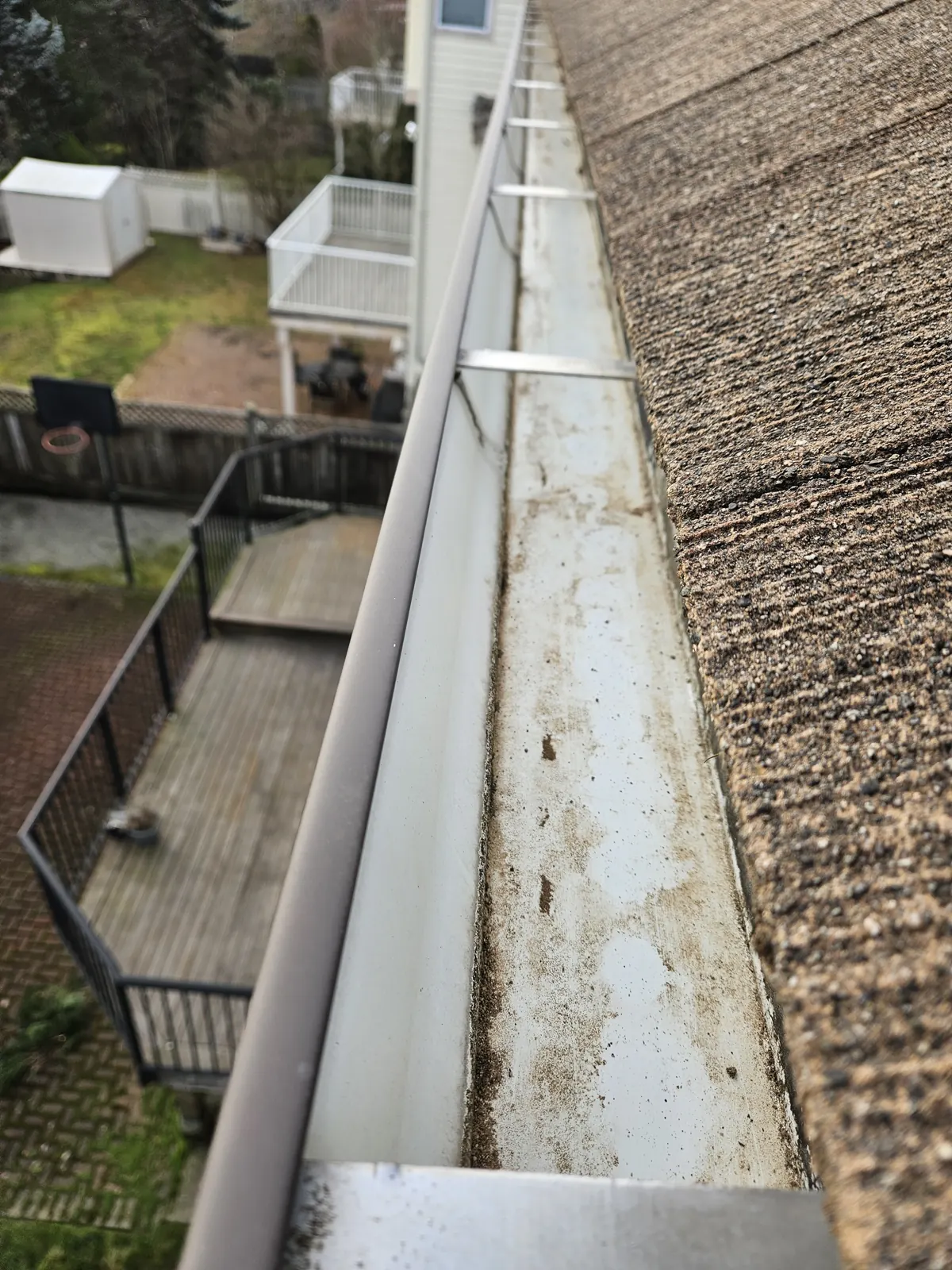Gutter run in Metro Vancouver after hand cleaning