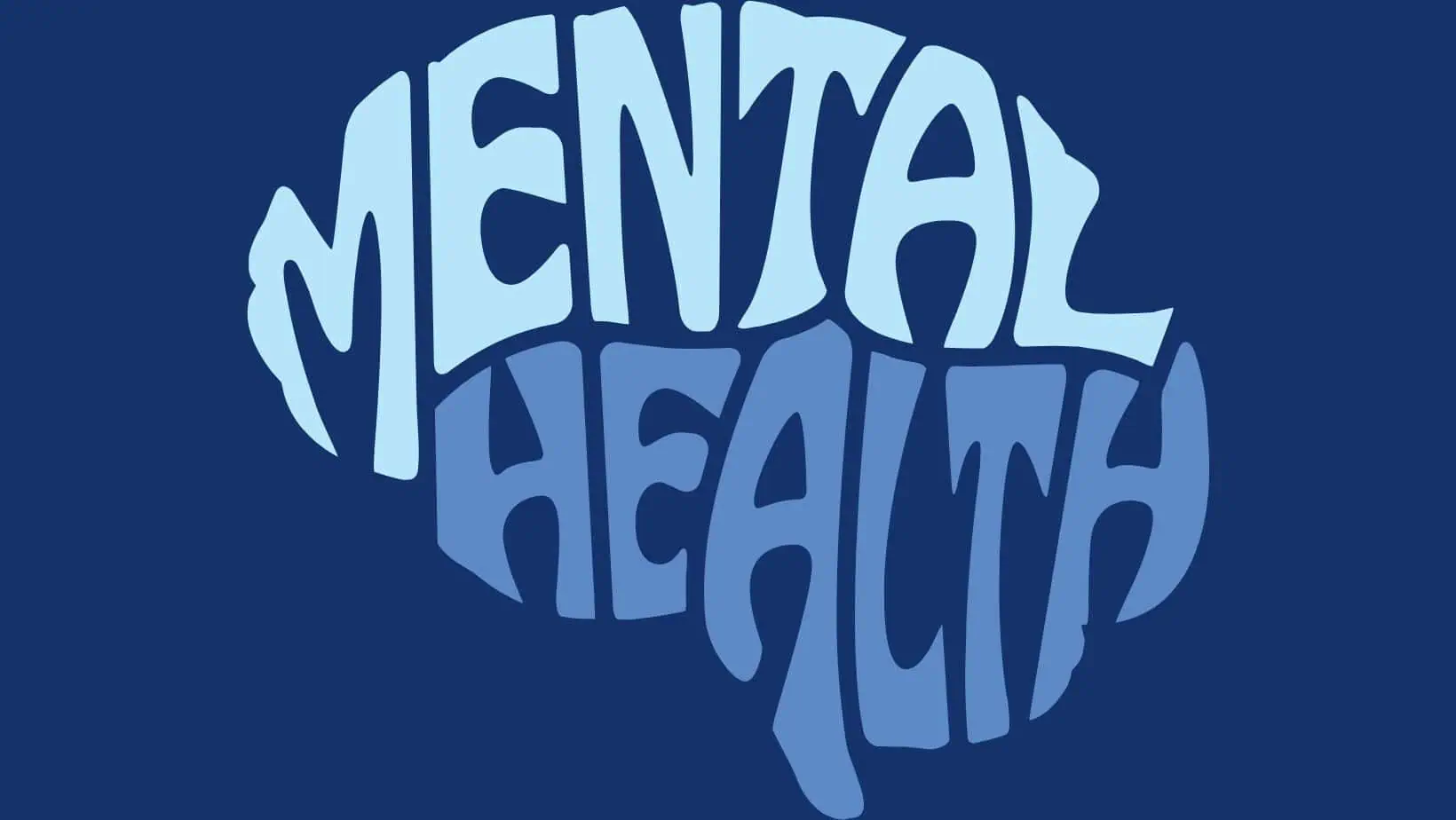 Schriftzug Mental Health in Form eines Gehirns. Schriftzug Mental Health in Form eines Gehirns.