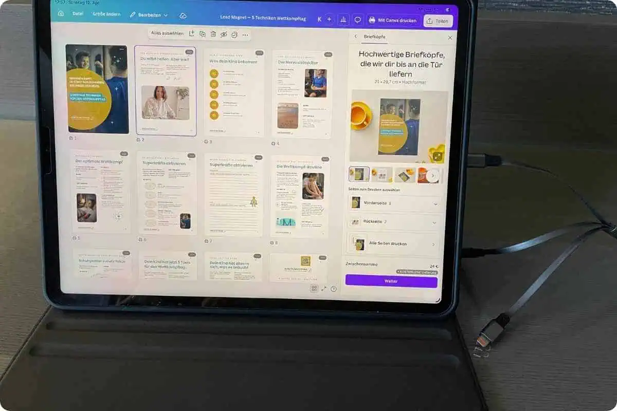 Screenshot Computer mit pdf das erstellt wird.