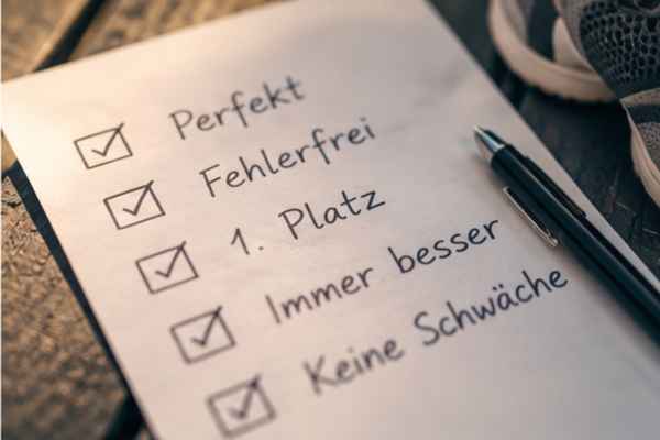 Liste mit Sätzen wie: Keine Fehler machen