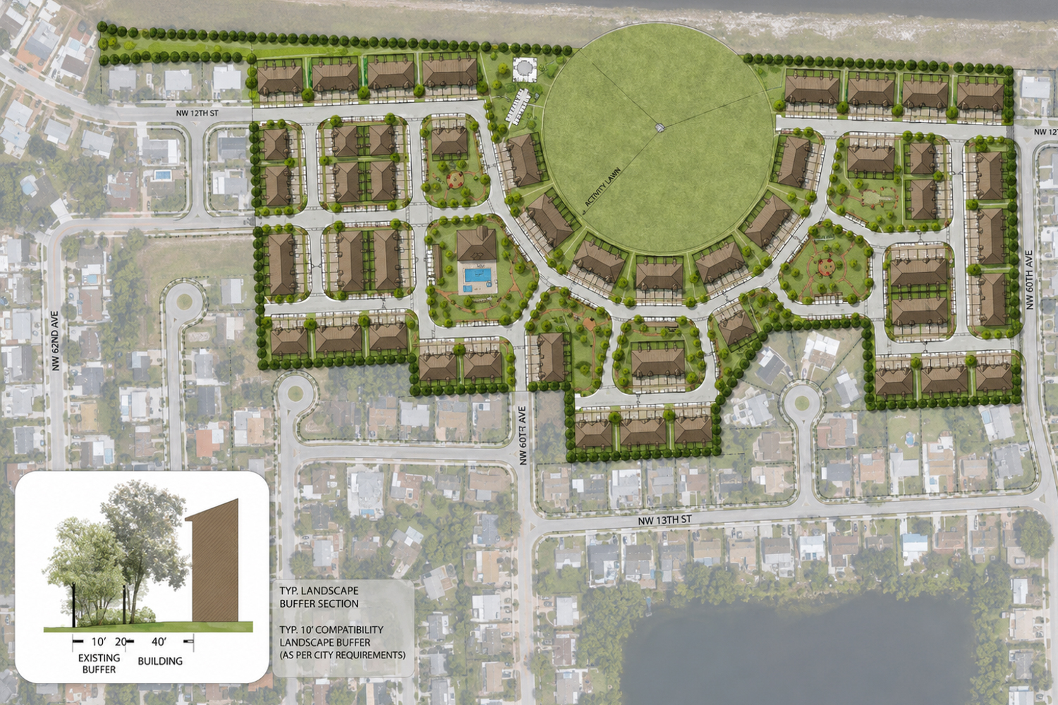 $5M Ground-Up Construction Loan in Miami Gardens — aerial view of the 20.08-acre development site