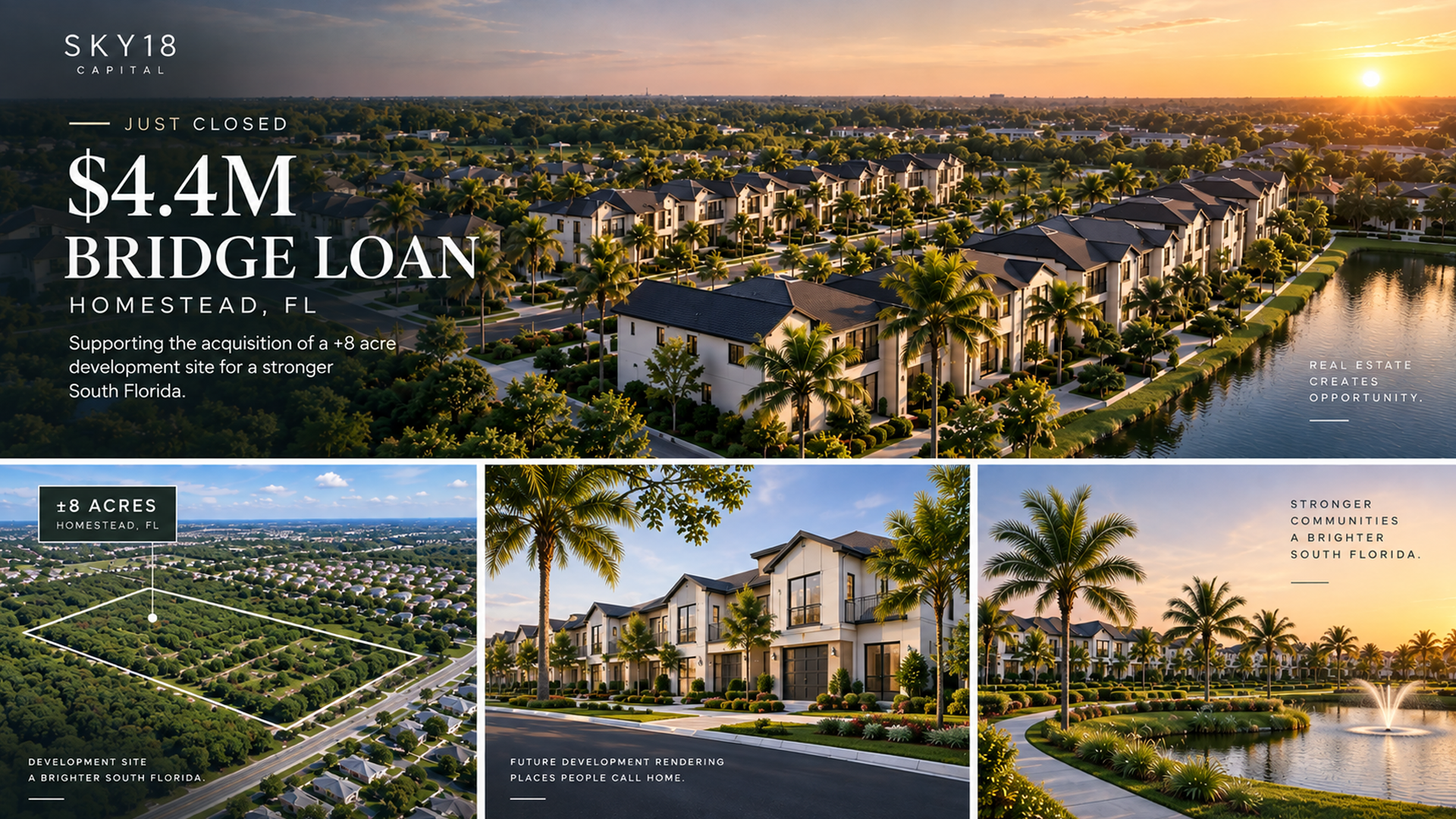 $4.4M bridge loan in Homestead, Florida — 8+ acre development site