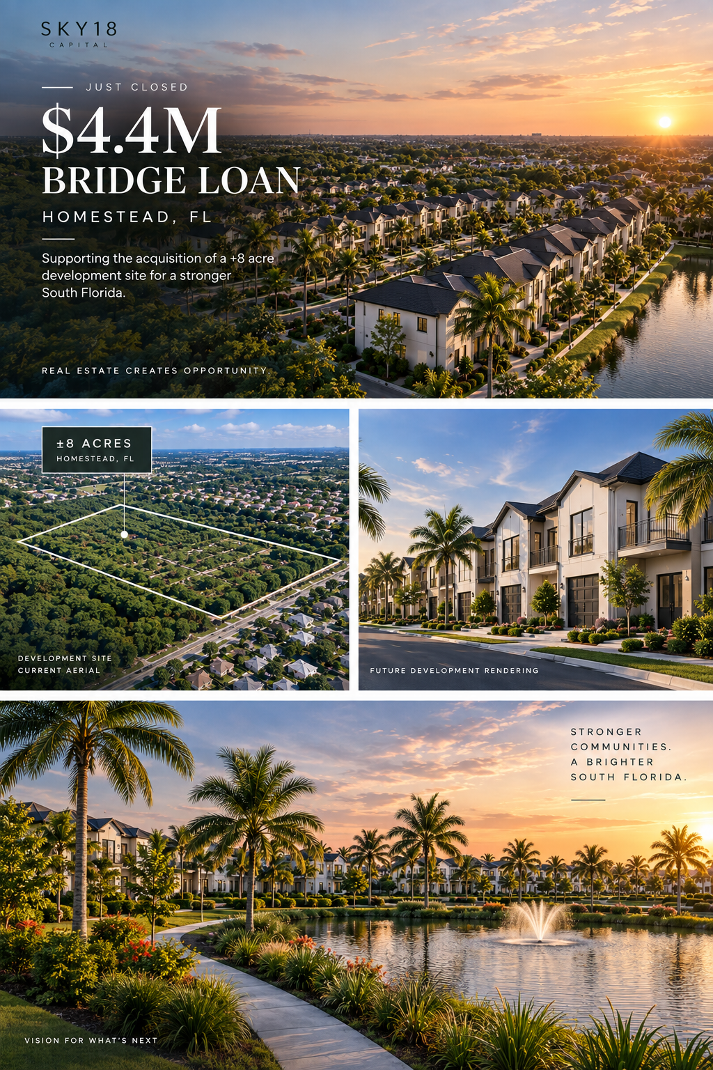 Just Closed — $4.4M bridge loan for a workforce housing development site in Homestead, FL