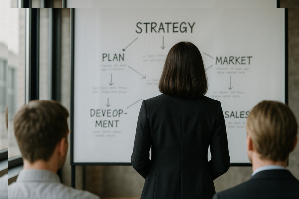 Business coach discussing marketing strategy with client Business coach discussing marketing strategy with client