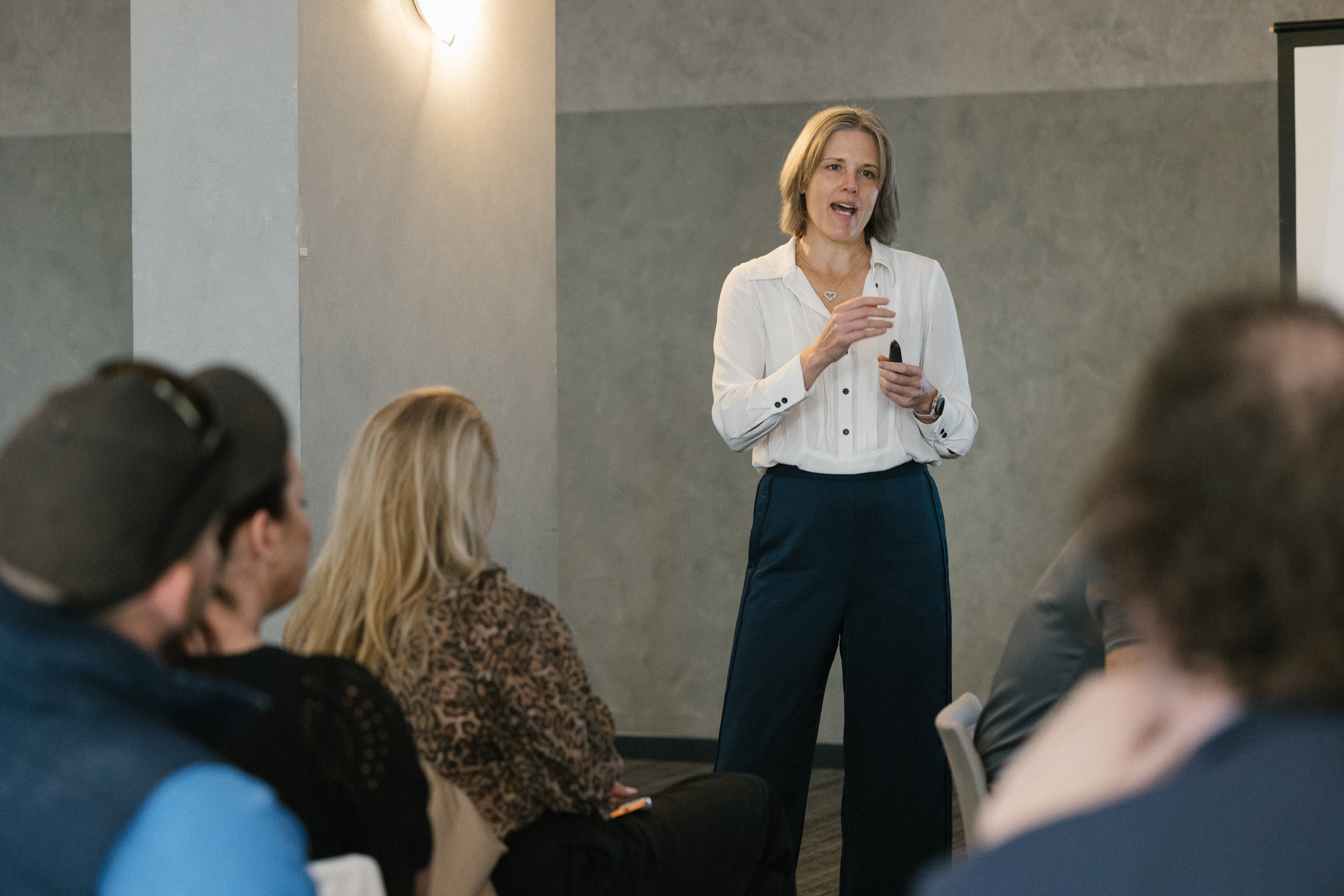 Natalie Sammons leading a strategy session. Natalie Sammons leading a strategy session.