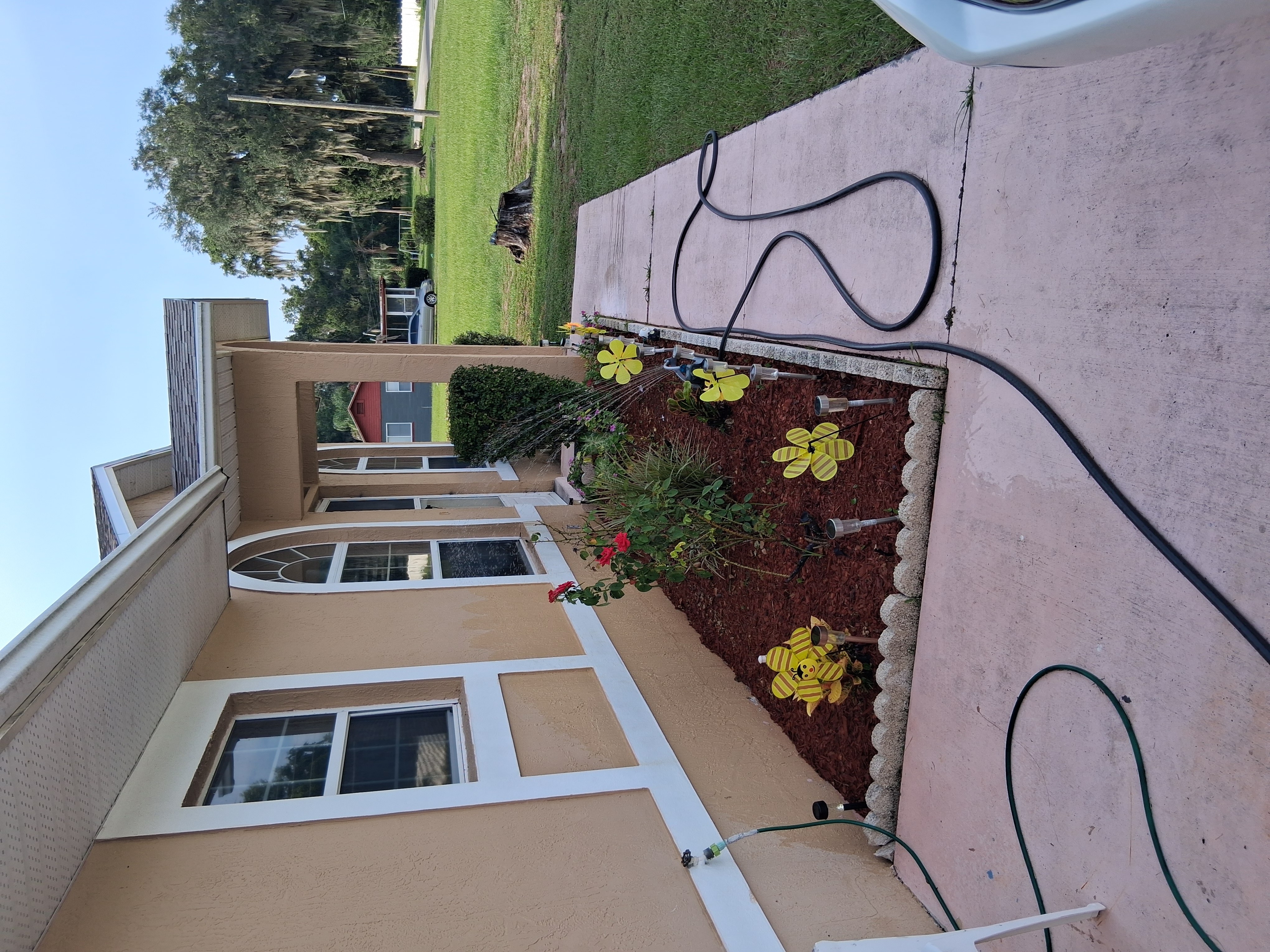 Lawn edging along a walkway