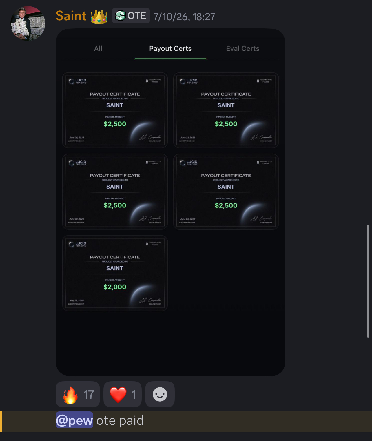 Pew Trades Student Result 9
