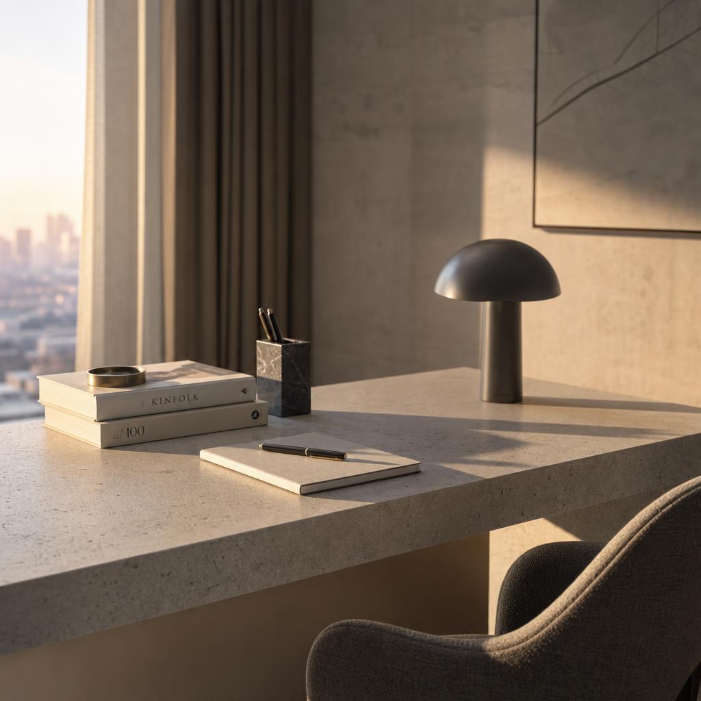 A quiet desk ready for a thoughtful conversation