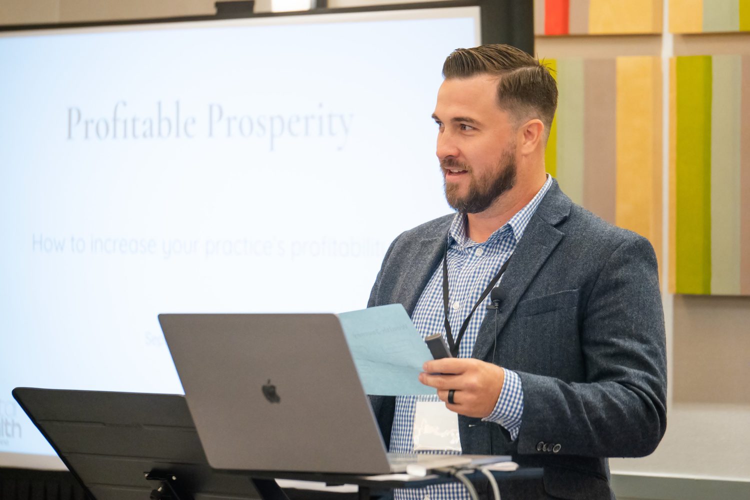 Austin Moffat, founder of DSO CFO, speaking to dental practice owners