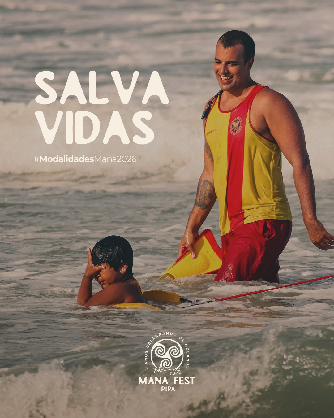 Flyer da modalidade Life Saving - Pranchão & Nadadeira