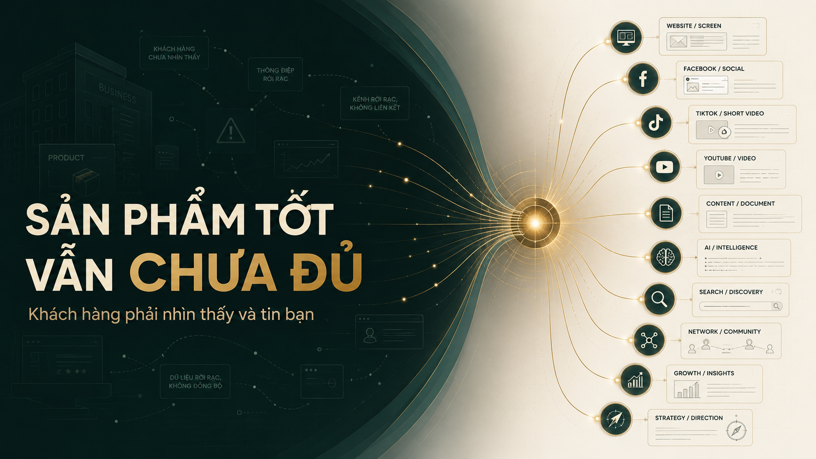 Sơ đồ doanh nghiệp chuyển từ vô hình trên online sang xây dựng nội dung và thu hút khách hàng bằng AI Sơ đồ doanh nghiệp chuyển từ vô hình trên online sang xây dựng nội dung và thu hút khách hàng bằng AI