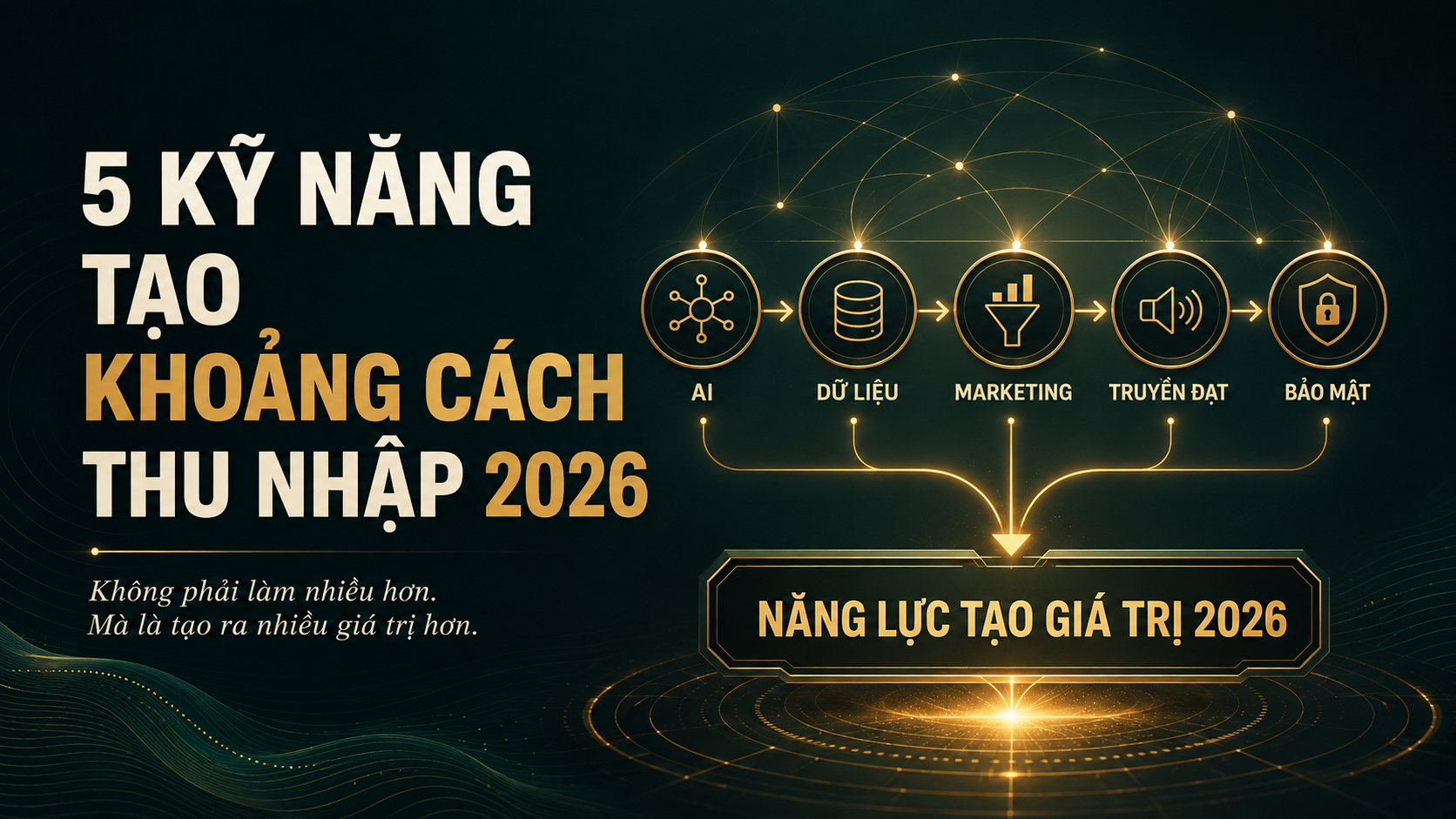 5 kỹ năng quan trọng năm 2026 gồm AI, phân tích dữ liệu, Digital Marketing, thuyết trình và bảo mật thông tin 5 kỹ năng quan trọng năm 2026 gồm AI, phân tích dữ liệu, Digital Marketing, thuyết trình và bảo mật thông tin