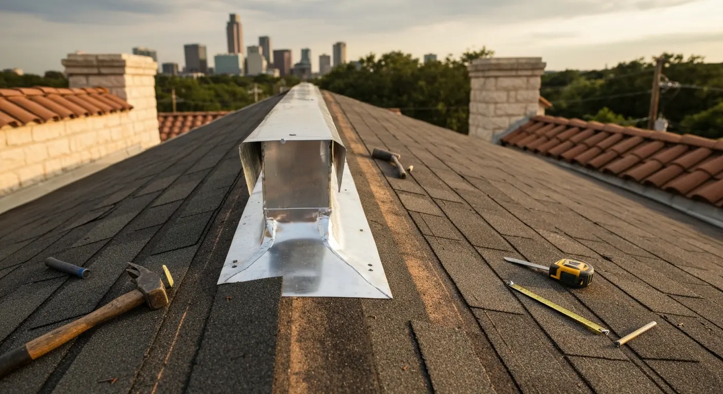 Asphalt shingle roof repair in Central Austin