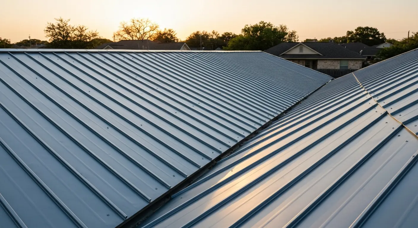 Metal standing seam roof installation