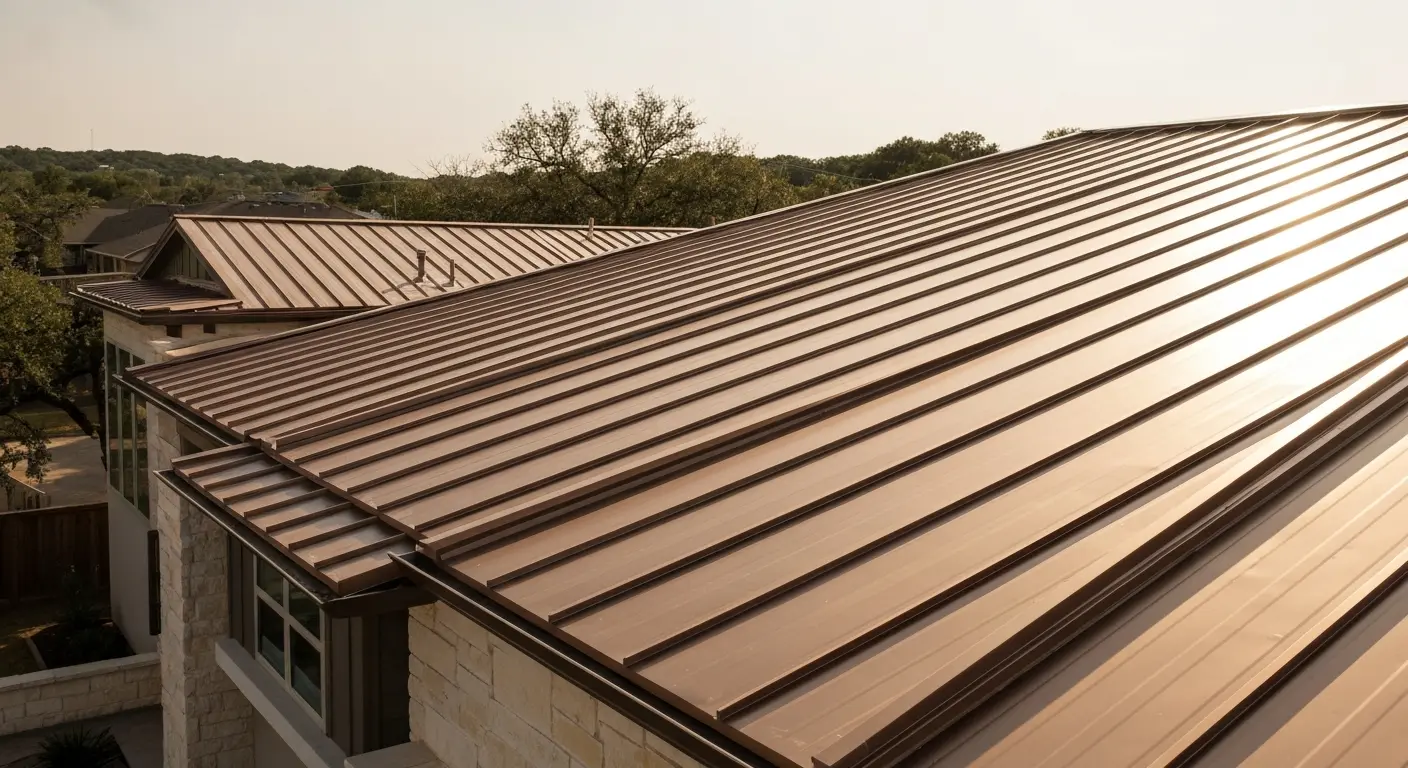 Metal roof installation in Central Austin