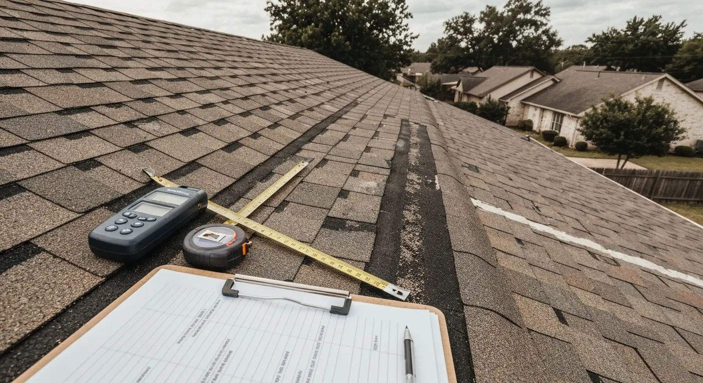 Storm damaged roof assessment