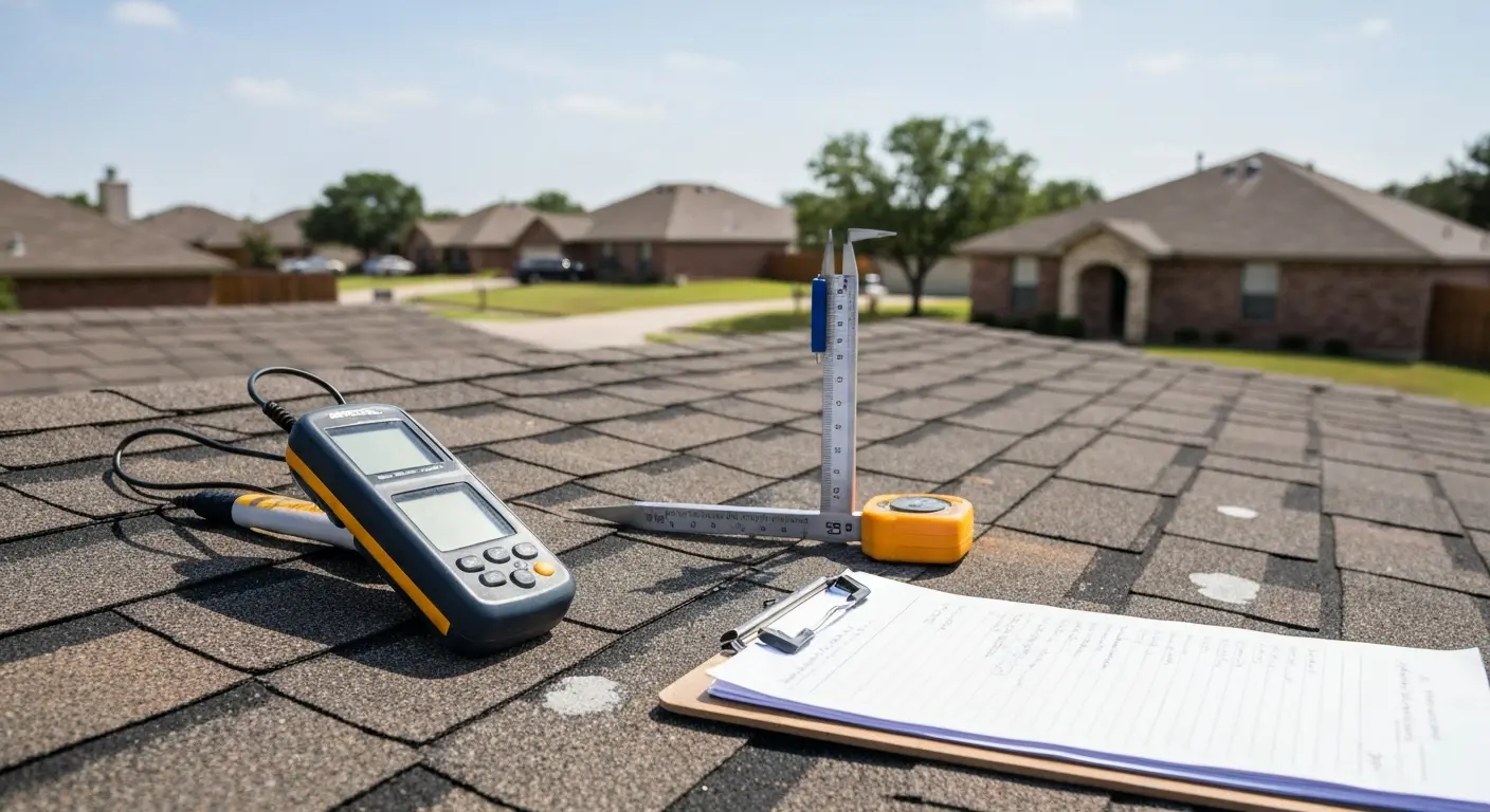Hail damage inspection in Midland residential area