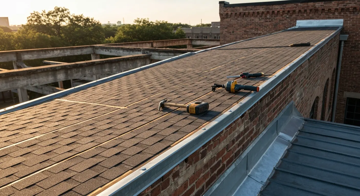 Roofing installation on historic loft building