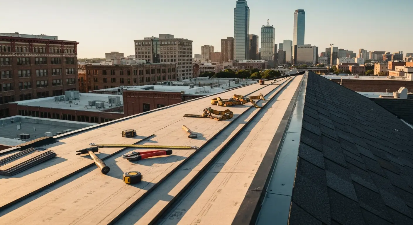 Downtown Dallas skyline with historic buildings