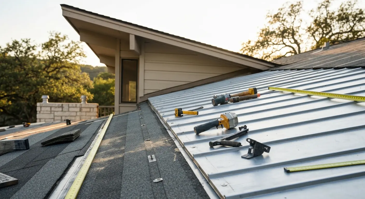 North Austin roof repair on mid-century home