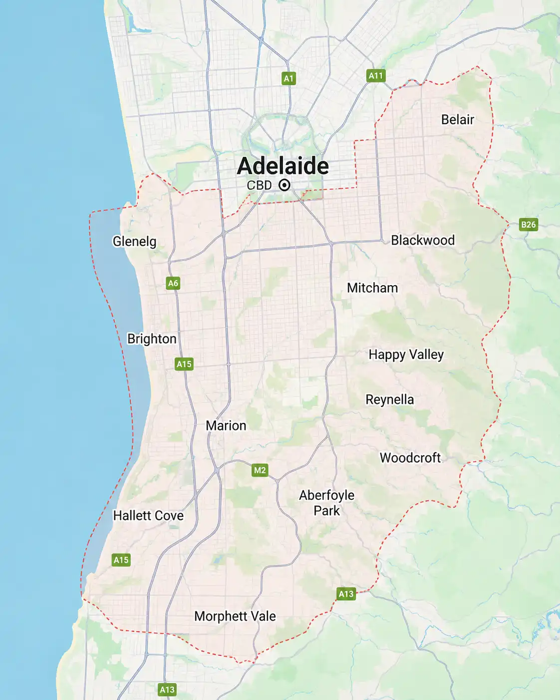 Roof Paramedics service areas across Adelaide