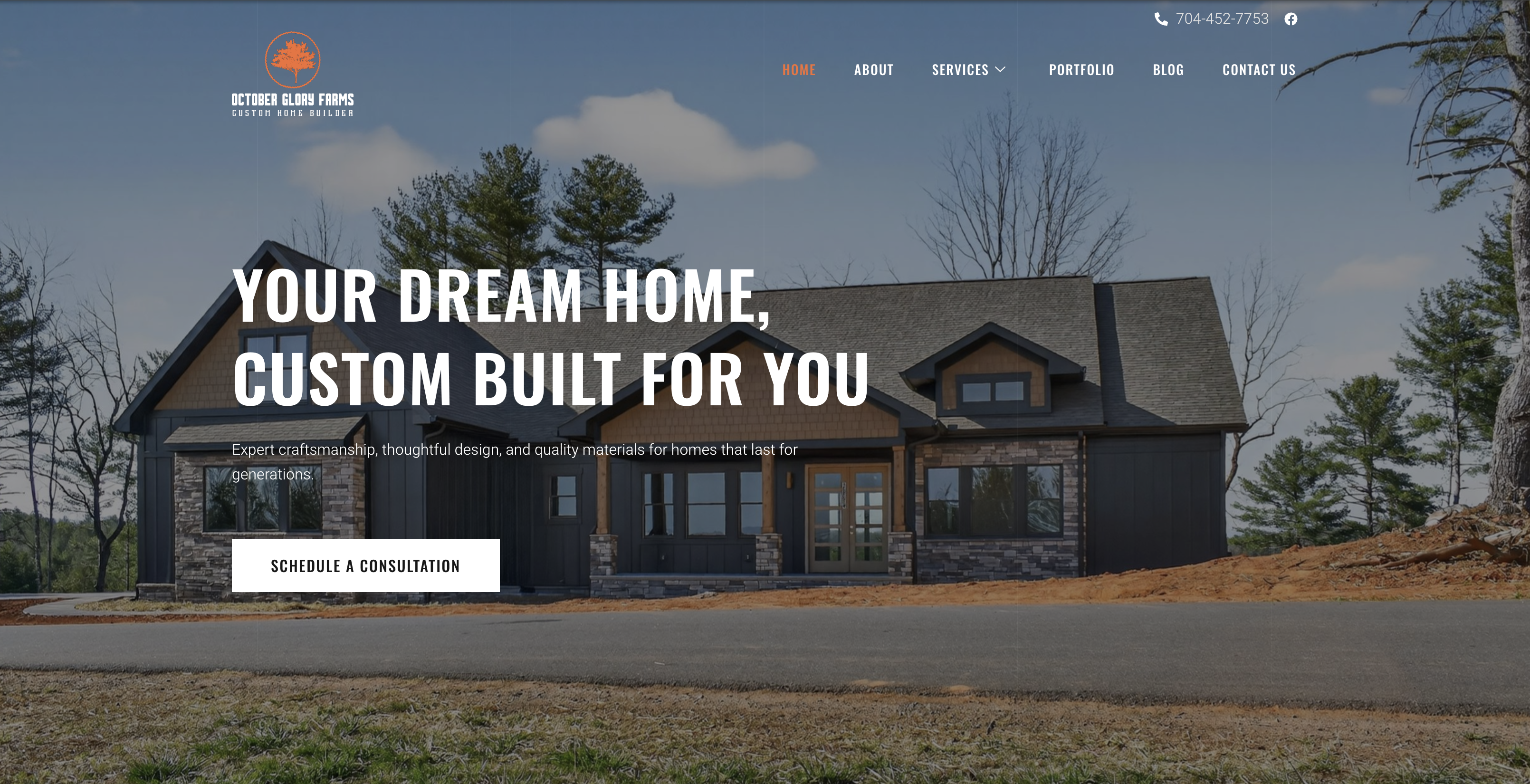 October Glory Farms Custom Home Builder social preview image
