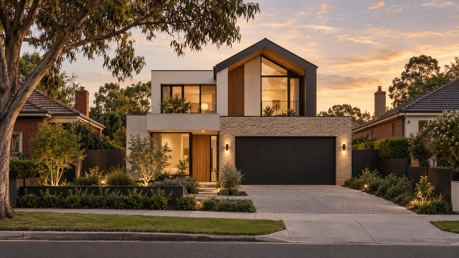 Completed contemporary knockdown rebuild on an established Melbourne street