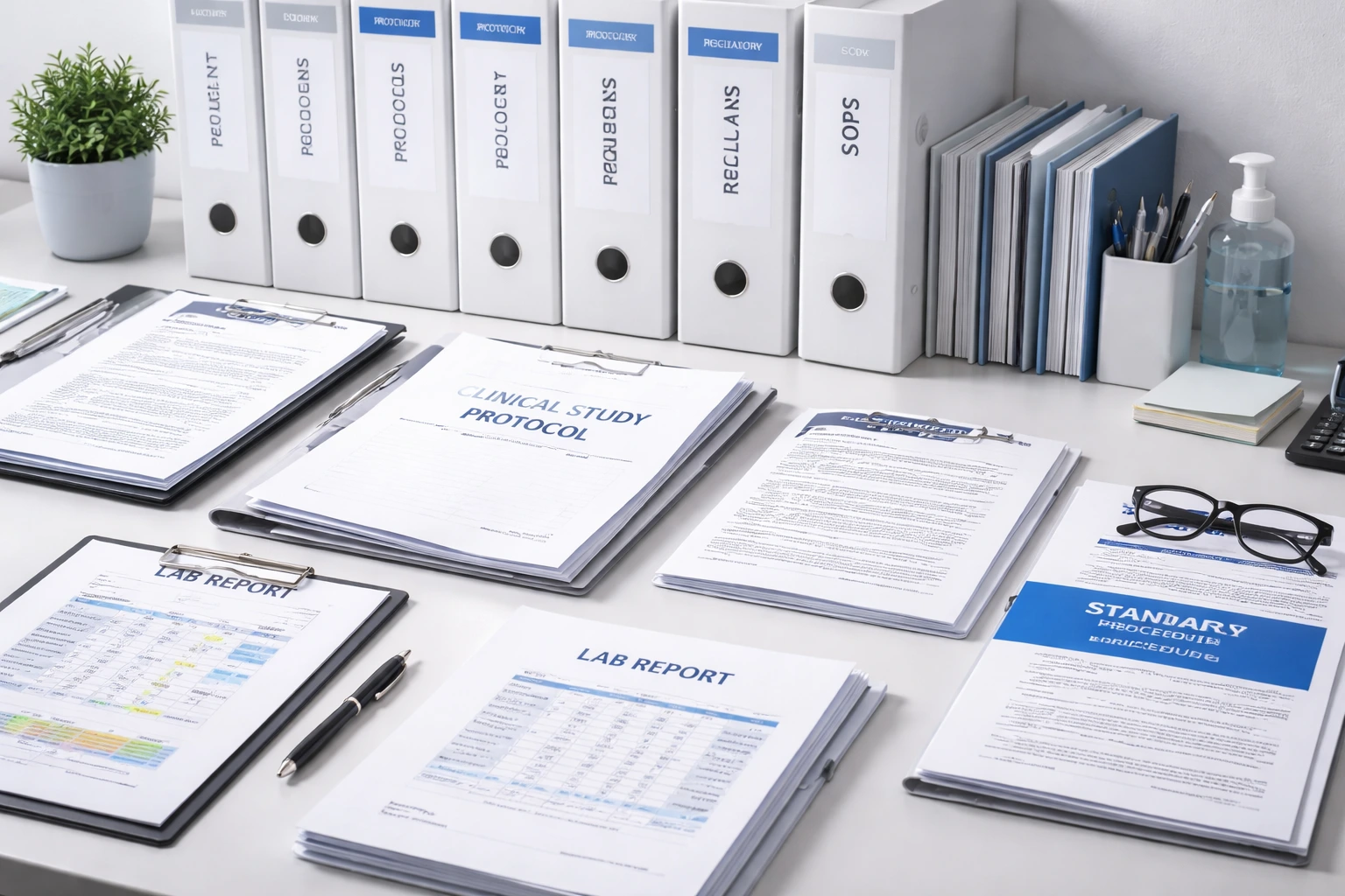 Peptide therapy clinic compliance documentation showing organized clinical records and protocol standards