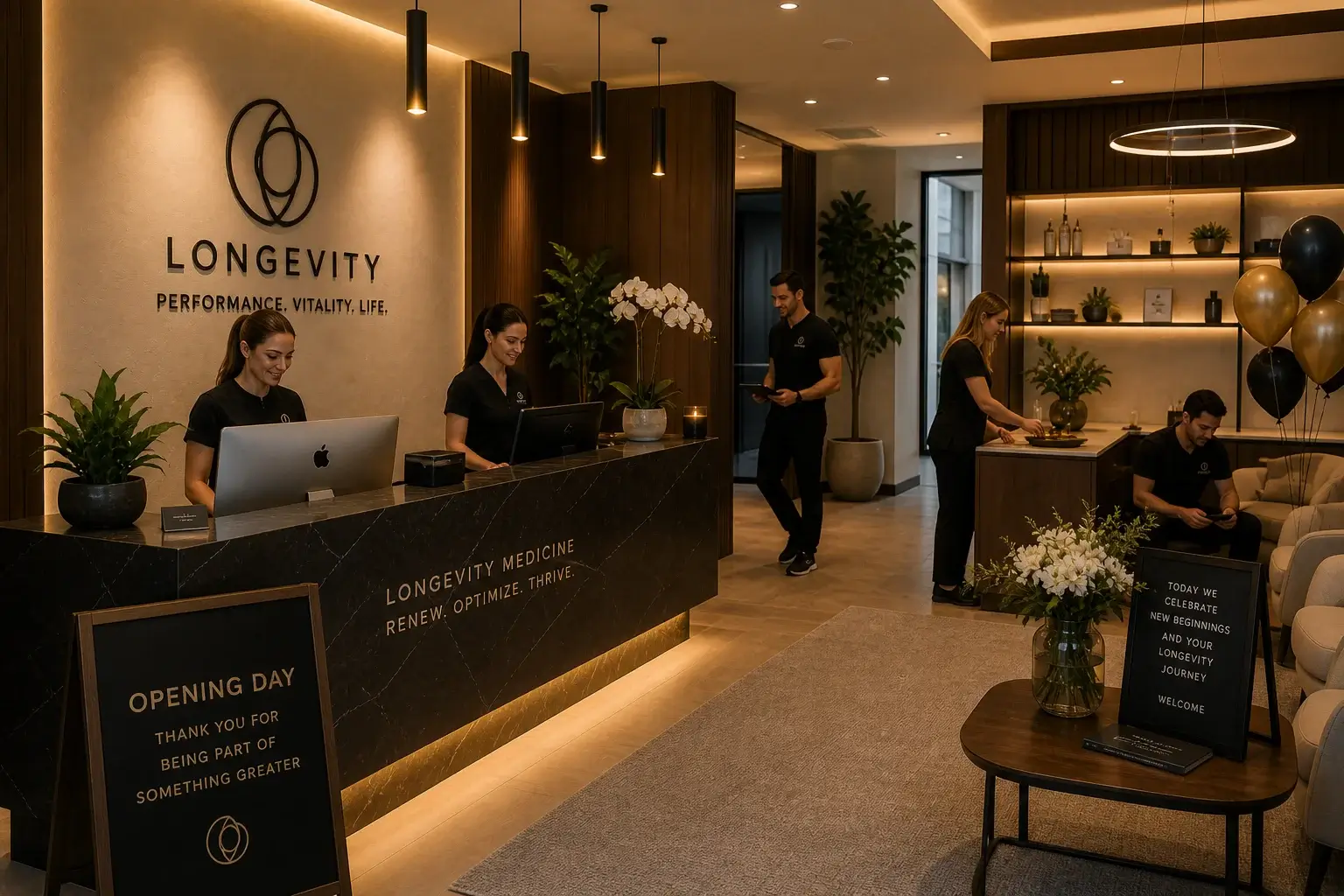 Modern regenerative health clinic reception area optimized for non-clinical operational efficiency The Critical Separation: Clinical vs. Non-Clinical Responsibilities