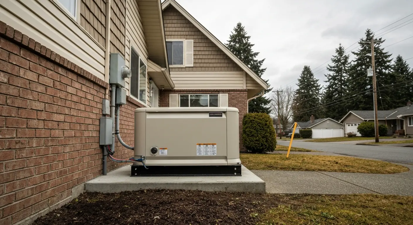 Whole-home standby generator installation