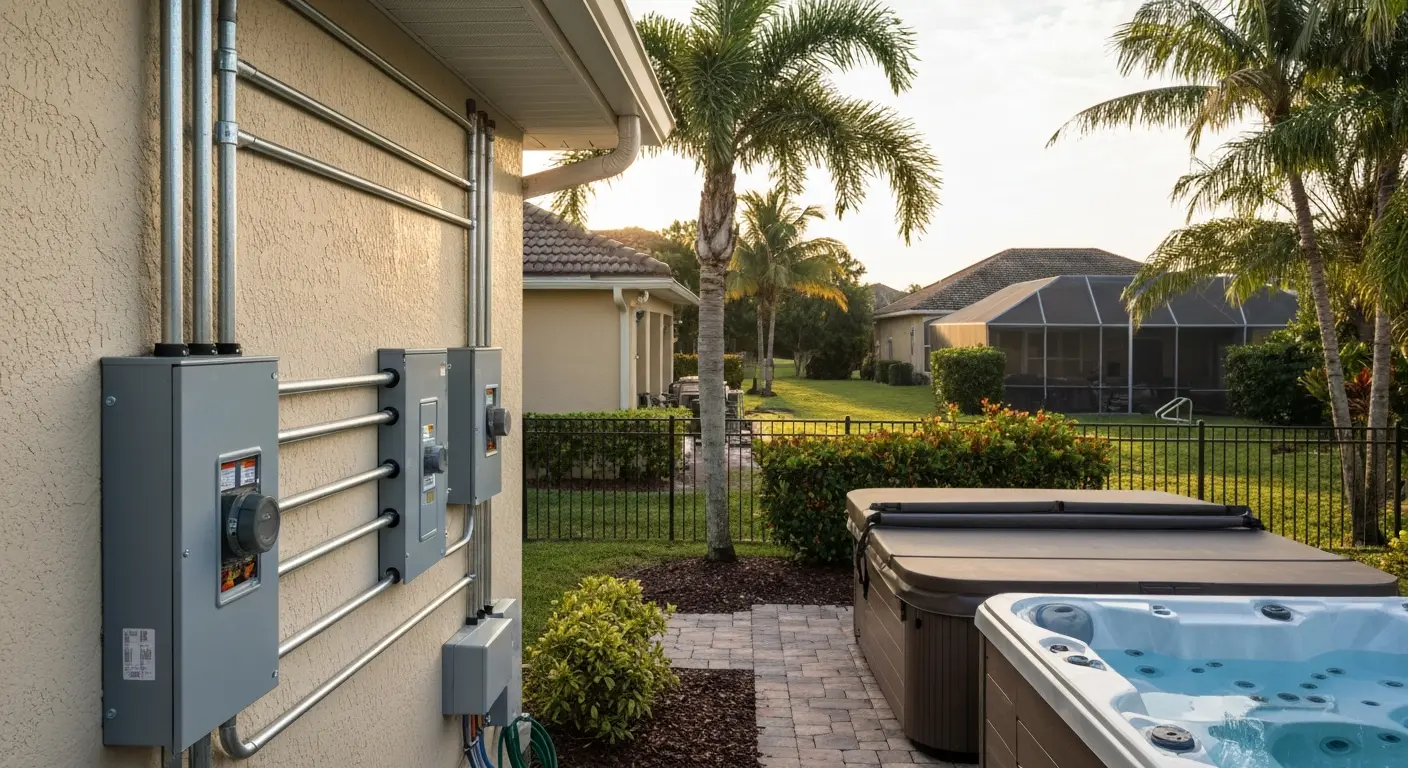 Hot tub and pool electrical circuit installation