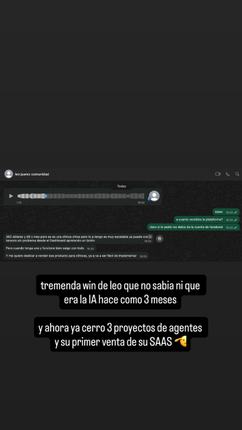 Captura del grupo: Leo, 3 proyectos y su SaaS