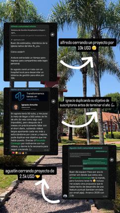 Captura del grupo: Alfredo, Agustín e Ignacio, 10K USD un proyecto